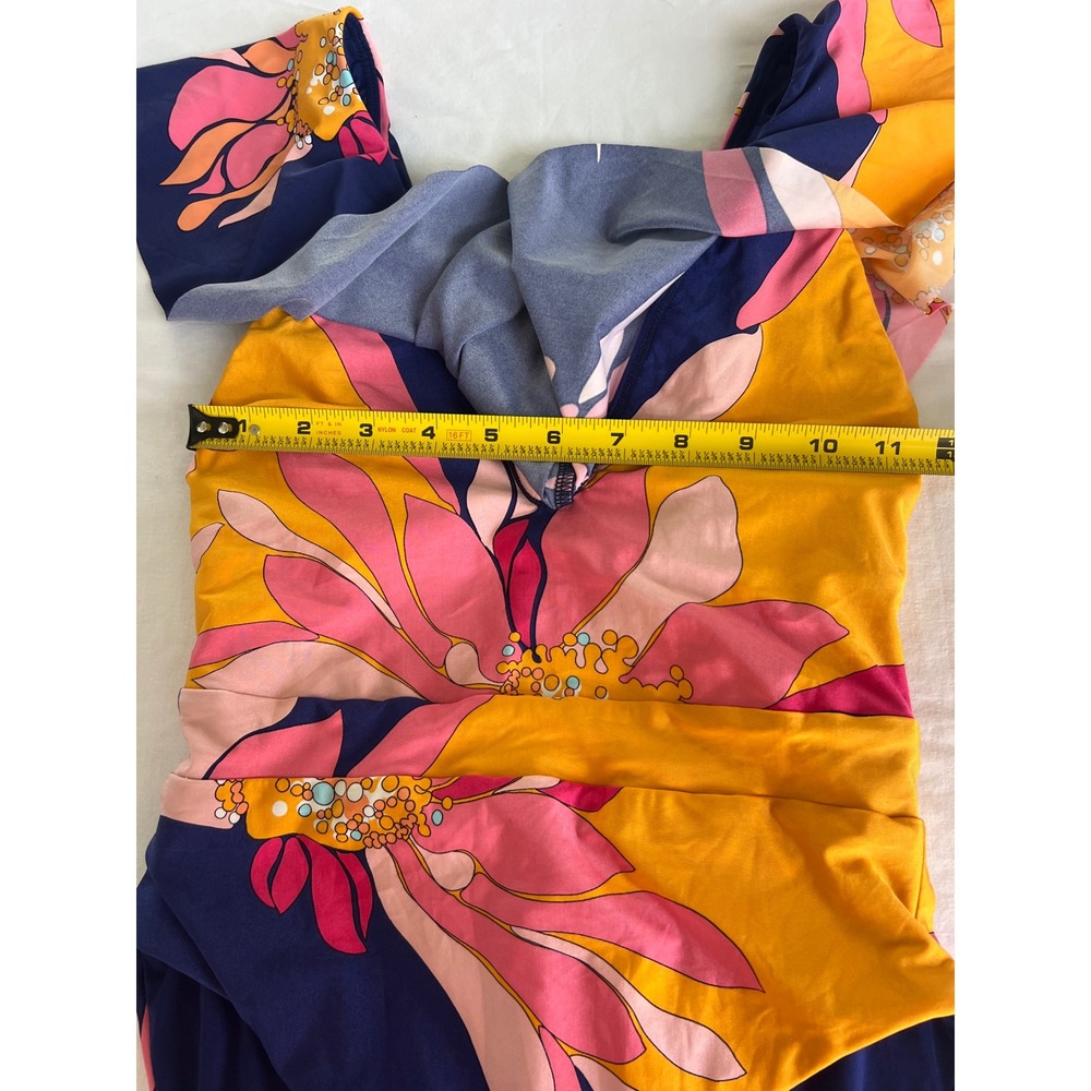 Trina Turk Breeze Ruffle Plunge One Piece Swimsuit in size 4 - Picture 6 of 10